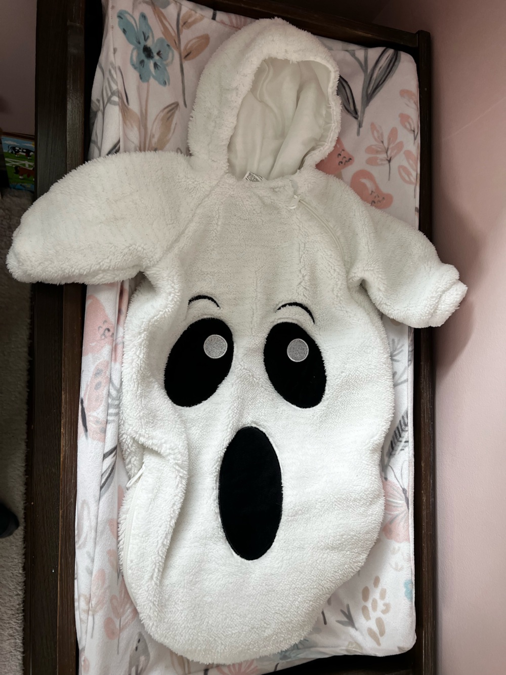 Baby Plush Halloween White Ghost Bunting with Hood